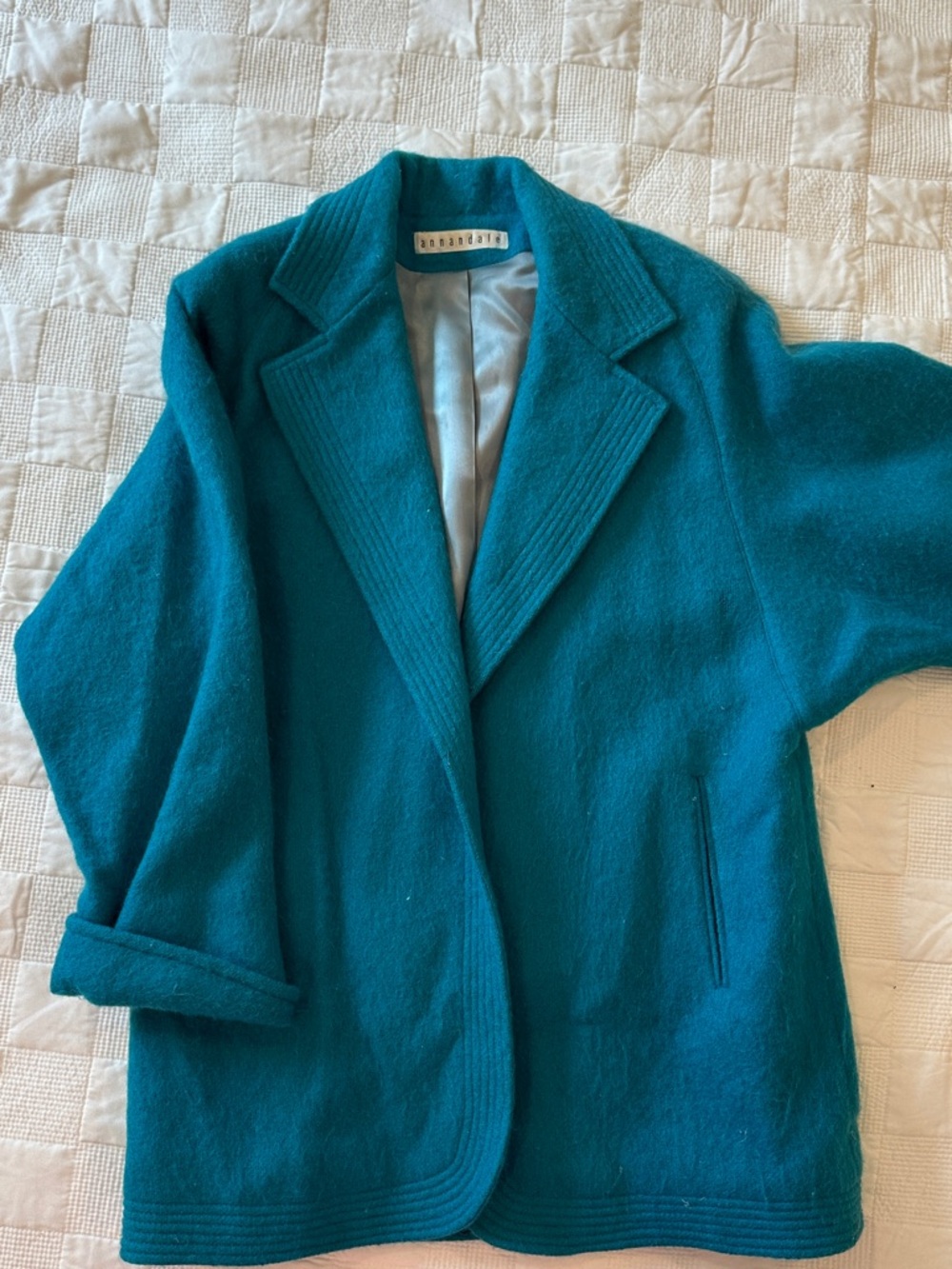 Vintage Mohair Teal Women's Coat